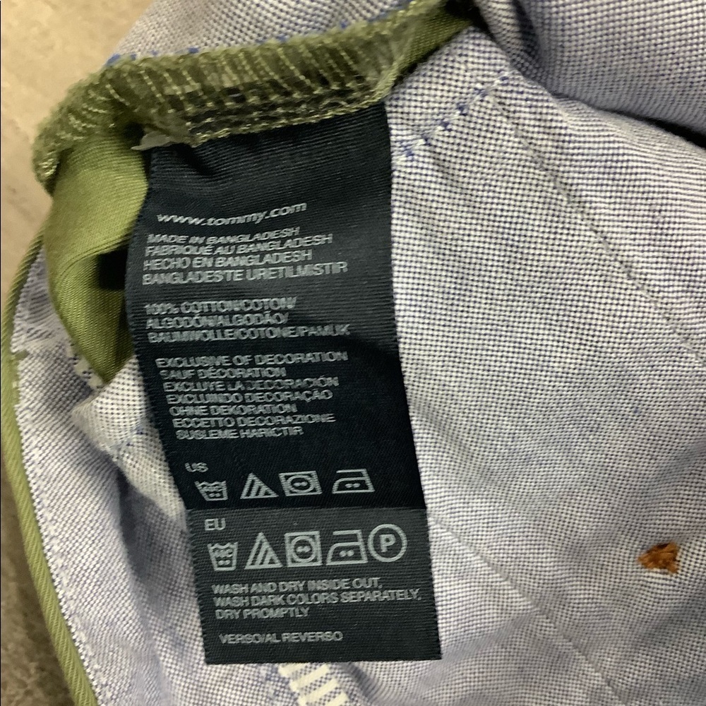 Men's Tommy Hilfiger 30 Small Khakis Chino Shorts Olive Green Stretch Twill NWT - Picture 8 of 10